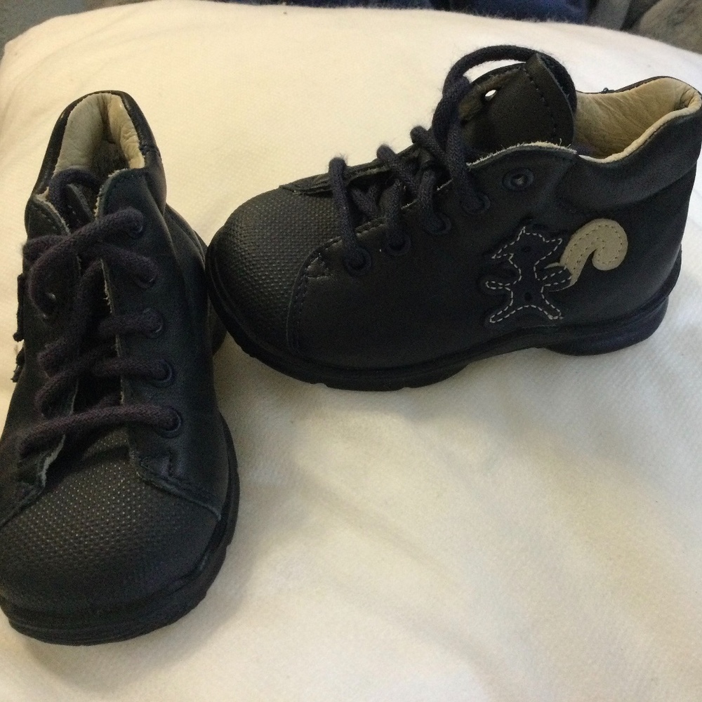 Pepino by Ricosta Navy Leather Shoes, Rubber Toes, Size 19 (US 3.5/4) Baby, NEW!